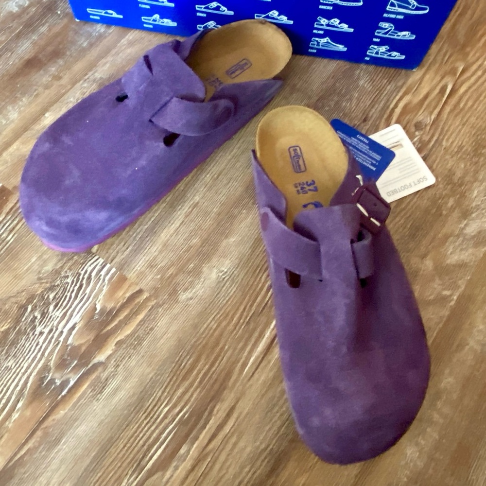 Birkenstock 37 narrow purple Boston clog US size women’s 6 new with tags in box